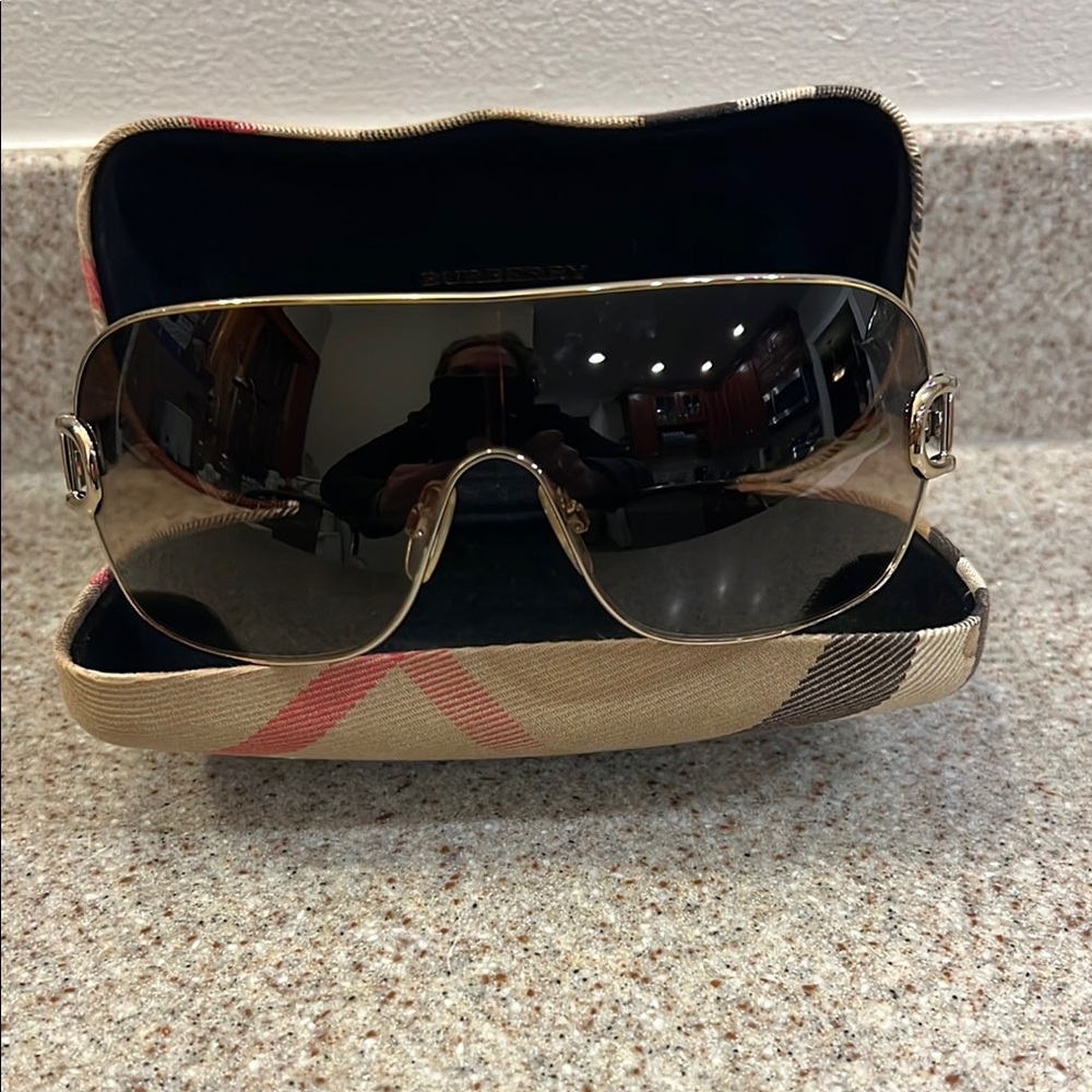 Burberry Gold Sunglasses with Case